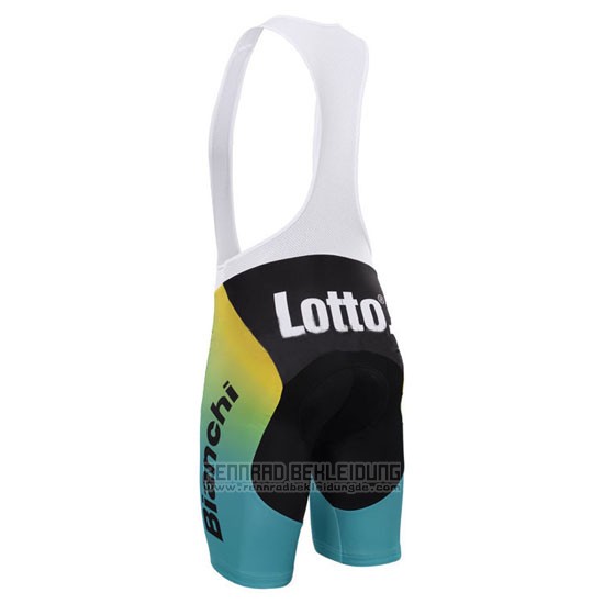 2015 Fahrradbekleidung Lotto NL Jumbo Shwarz und Gelb Trikot Kurzarm und Tragerhose